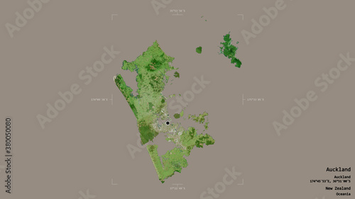 Auckland - New Zealand. Bounding box. Satellite