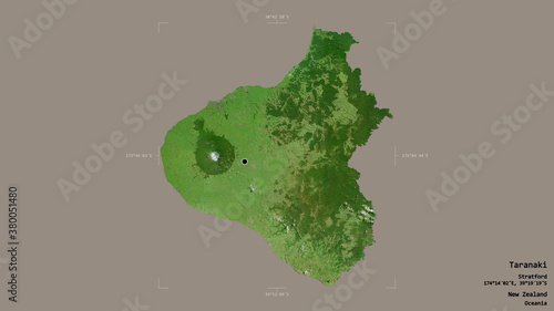 Taranaki - New Zealand. Bounding box. Satellite