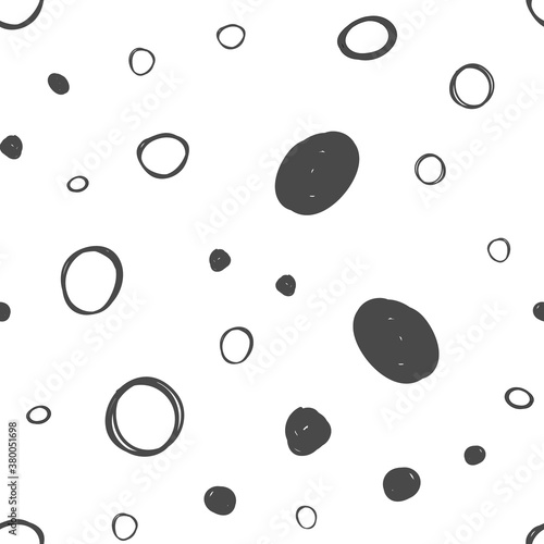 Abstract Black and White Seamless Pattern. Vector Dotted Textured Background.