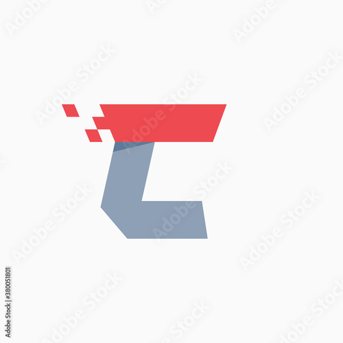 Free Download C letter logo with taxi checkered pattern line. - GFXLoad