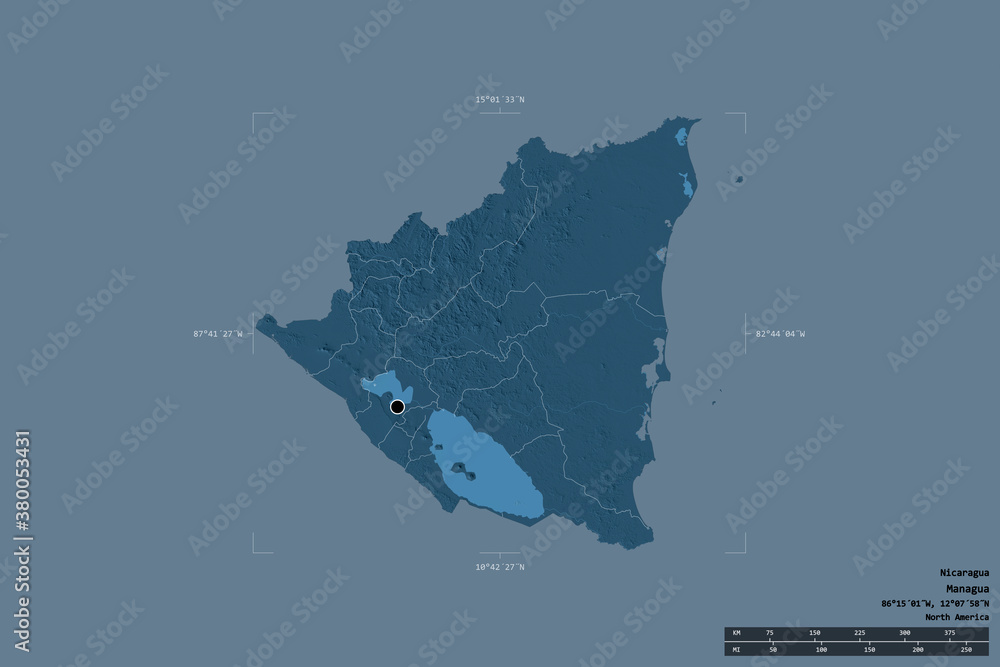 Regional division of Nicaragua. Administrative