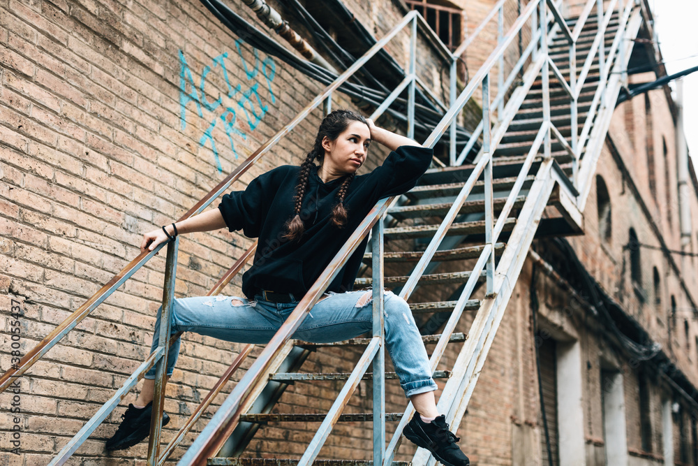 Portrait of a cool hip-hop dancer. Portrait of a cool hip-hop dancer.