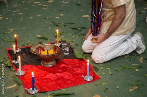 A Brazilian religious ritual calls Umbanda or Candomblé