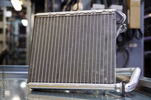 Canvastavla Cooling system radiator of a modern car.