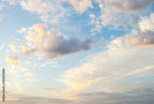 Sticker Beautiful view of the morning white clouds in the blue sky