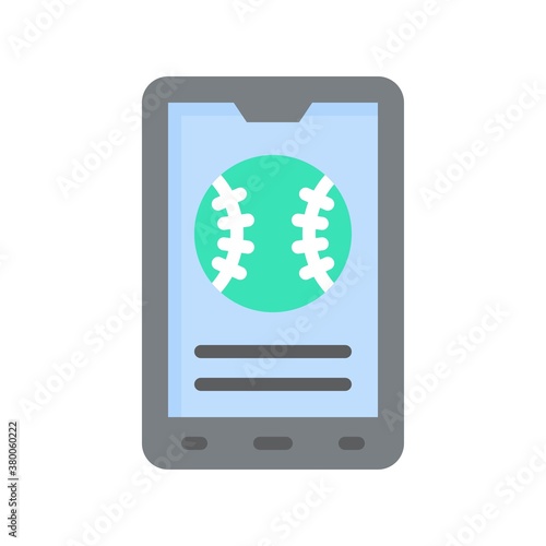 live and streaming related mobile screen with tennis ball vector in flat style,