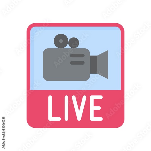 live and streaming related video camera with live video recording vector in flat style,