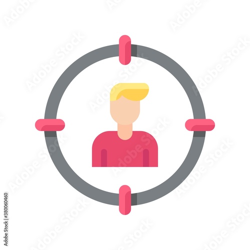 live and streaming related boy with target sign vector in flat style,