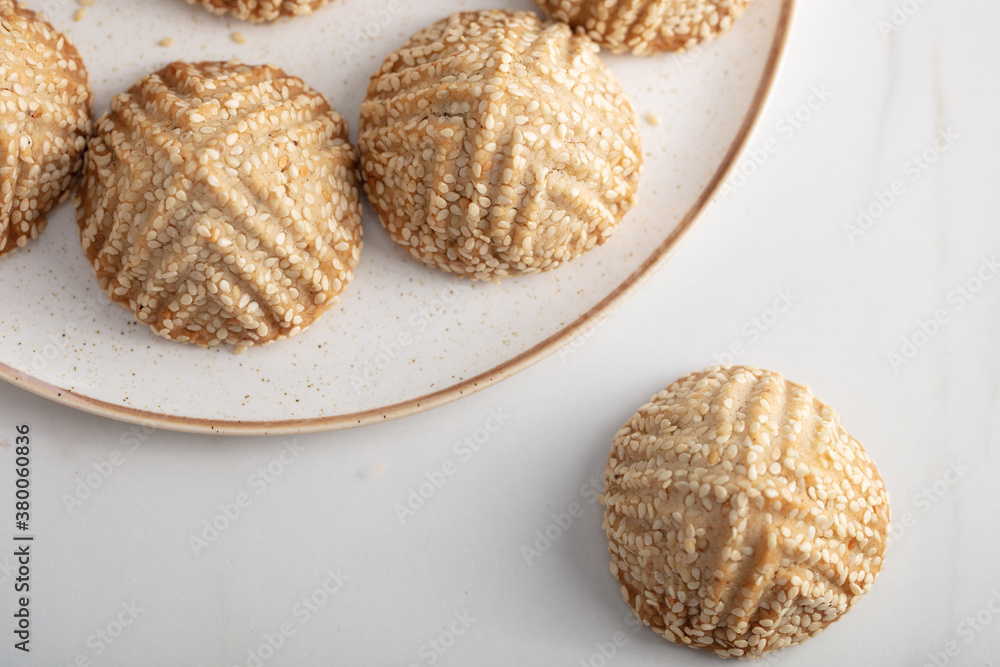 A plate of special and traditional cookie named A plate of special and traditional cookie named