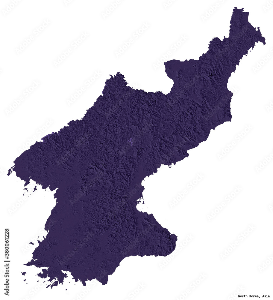 Obraz premium North Korea on white. Administrative