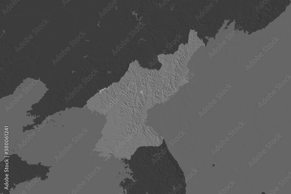 North Korea. Neighbourhood desaturated. Bilevel North Korea. Neighbourhood desaturated. Bilevel
