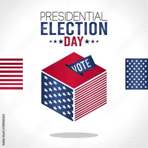 2020 United States of America Presidential Election banner. Design logo. Vector illustration. Isolated on white background.