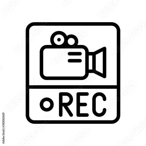 live and streaming related video camera with record video vector in lineal style,