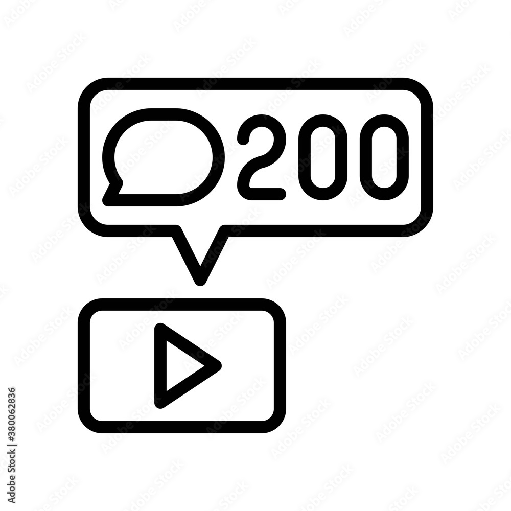 live and streaming related play button with message popup and written text vector in lineal style, live and streaming related play button with message popup and written text vector in lineal style,