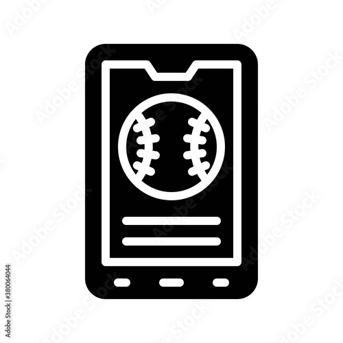 live and streaming related mobile screen with tennis ball vector in solid design,