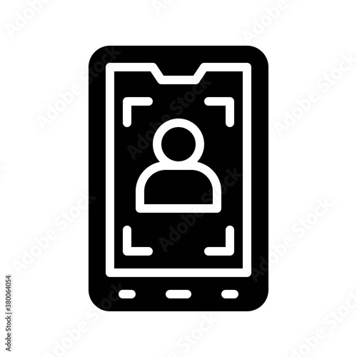 live and streaming related mobile screen with photo capture vector in solid design,