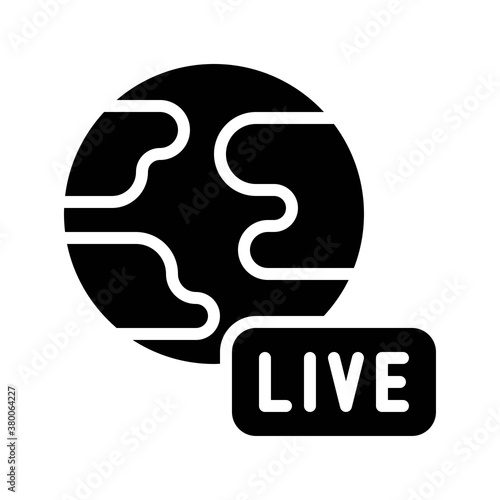 live and streaming related written text with world globe vector in solid design,