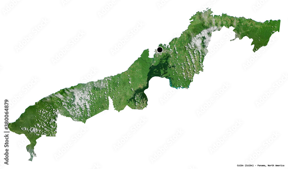 Colon, province of Panama, on white. Satellite Colon, province of Panama, on white. Satellite