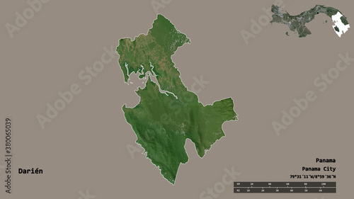 Darien, province of Panama, zoomed. Satellite