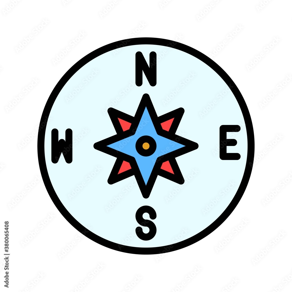 ocean related compass with star sign vector with editable stroke, ocean related compass with star sign vector with editable stroke,