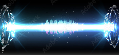 Futuristic circle vector HUD interface screen design. Abstract style on blue background. Abstract vector background. Abstract technology communication design innovation concept background.
