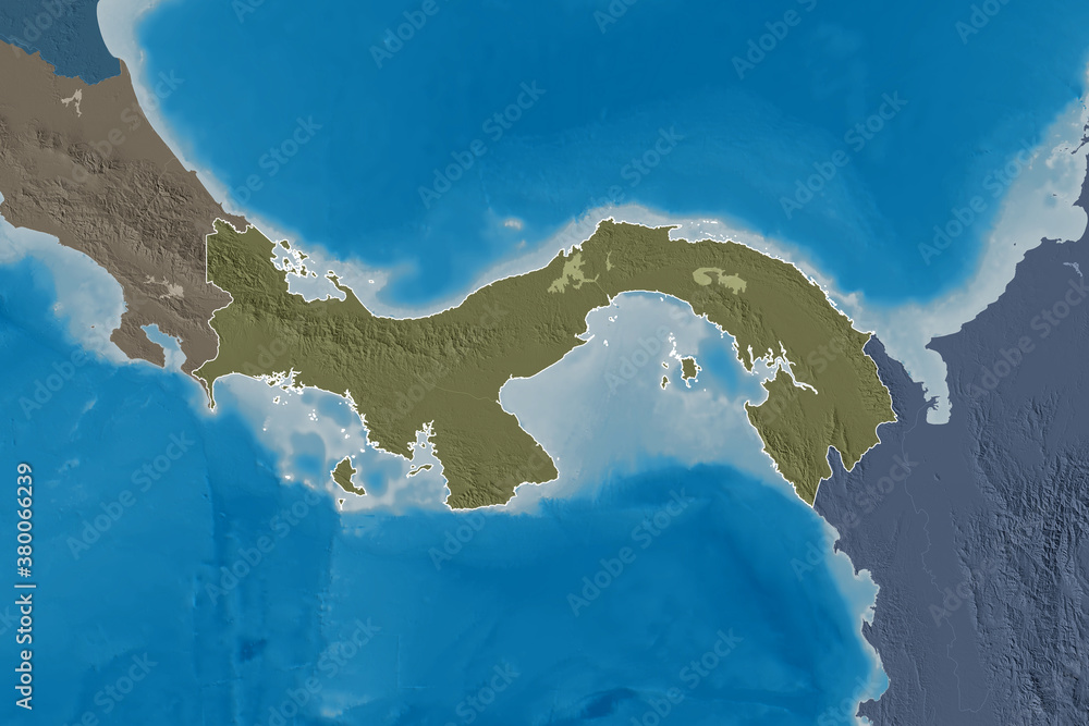 Panama outlined. Administrative