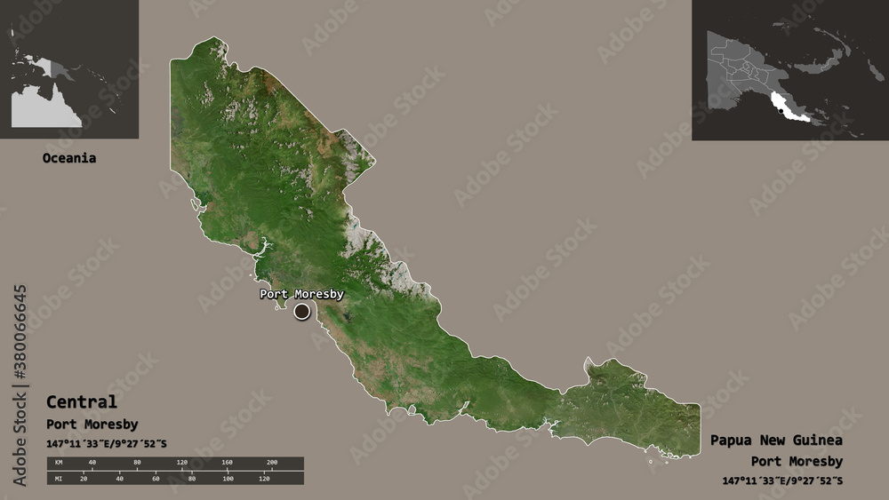 Central, province of Papua New Guinea,. Previews. Satellite