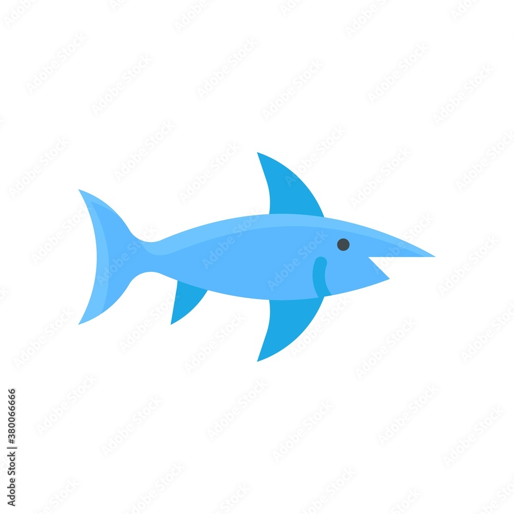 ocean related sword fish in water with eye and wings vector in flat style,