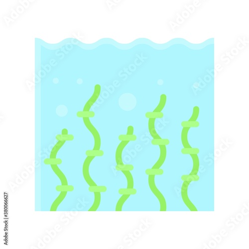 ocean related coral reef in water with water waves vector in flat style 