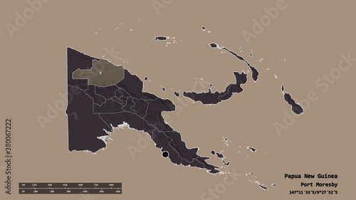 Location of East Sepik, province of Papua New Guinea,. Administrative photo