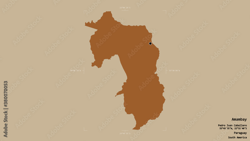 Amambay - Paraguay. Bounding box. Pattern Amambay - Paraguay. Bounding box. Pattern