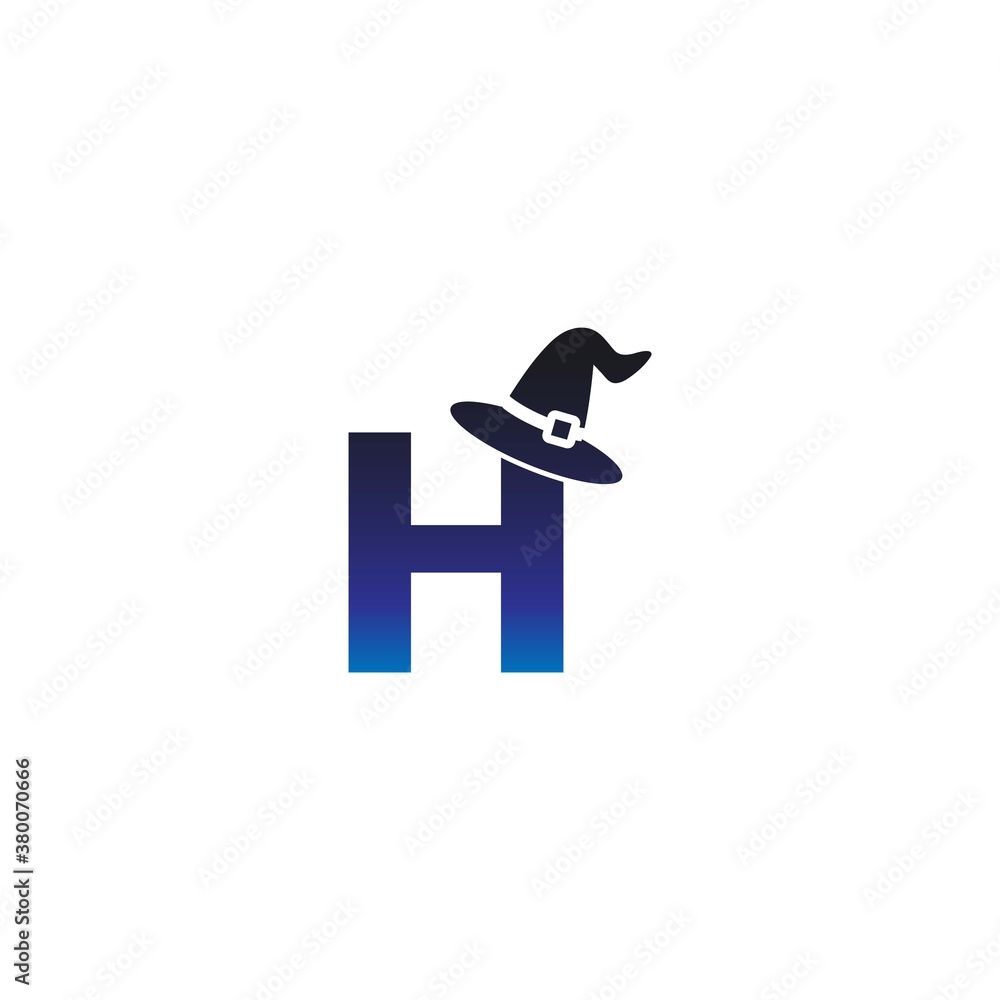Letter H witch hat concept design