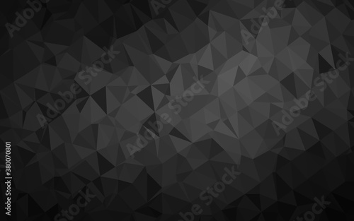 Dark Black vector polygon abstract backdrop. Triangular geometric sample with gradient. Completely new template for your business design.