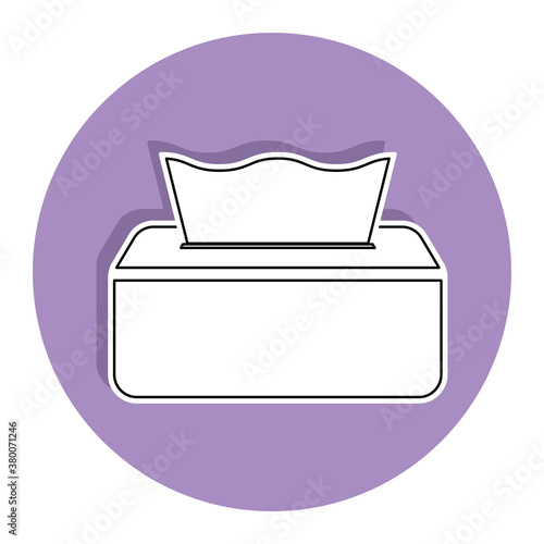 Isolated tissue box icon. Cleaning products icon - Vector