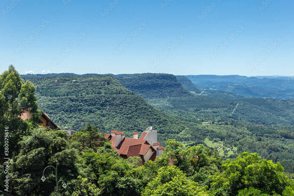 Panoramic view of vast vegetation from the city of Gramado, in the southern region of Brazil. Panoramic view of vast vegetation from the city of Gramado, in the southern region of Brazil.