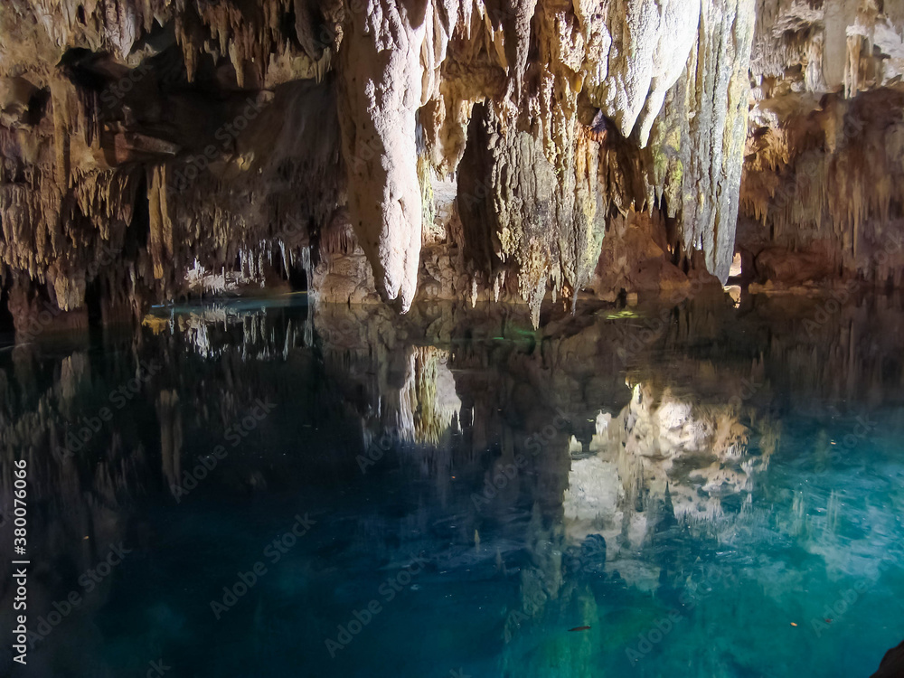 Magical and amazing cave in Yucatan, Quintana Roo, Mexico