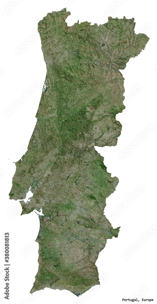 Portugal on white. Satellite