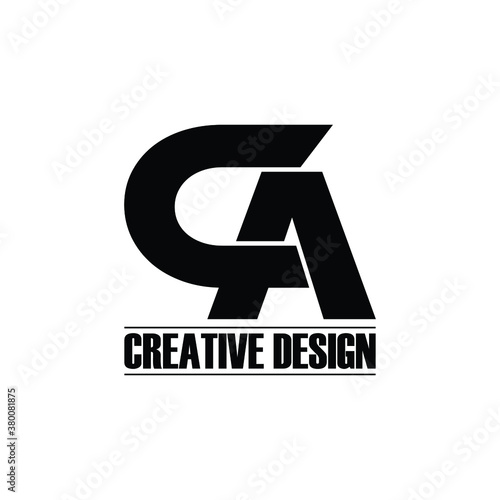 Letter CA simple logo design vector