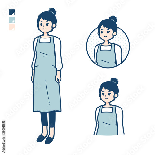 simple apron woman_Face-sideway