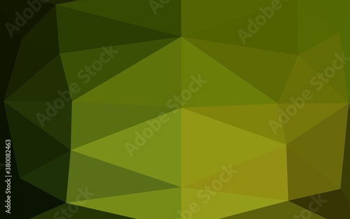 Dark Green  Yellow vector abstract polygonal texture. Modern geometrical abstract illustration with gradient. Triangular pattern for your business design.