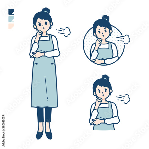 simple apron woman_sigh