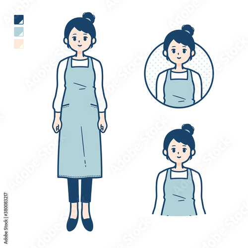 simple apron woman_Smile