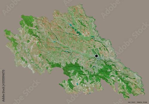 Iasi  county of Romania  on solid. Satellite
