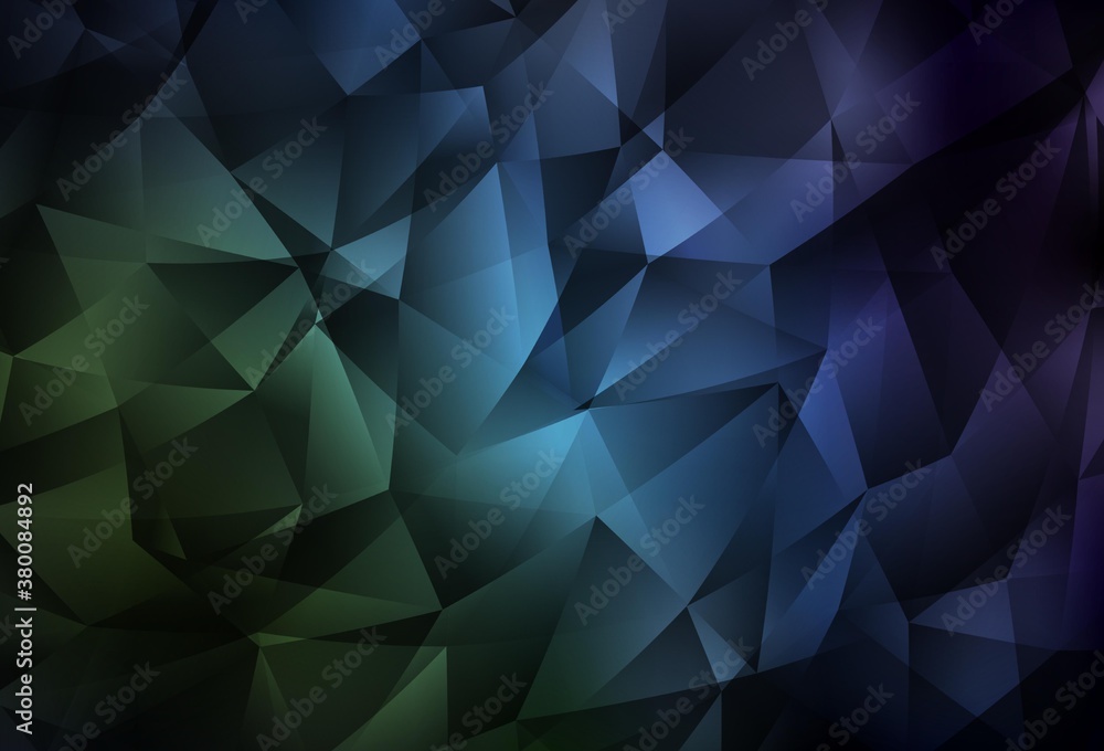 Dark Blue, Green vector shining triangular backdrop. Dark Blue, Green vector shining triangular backdrop.