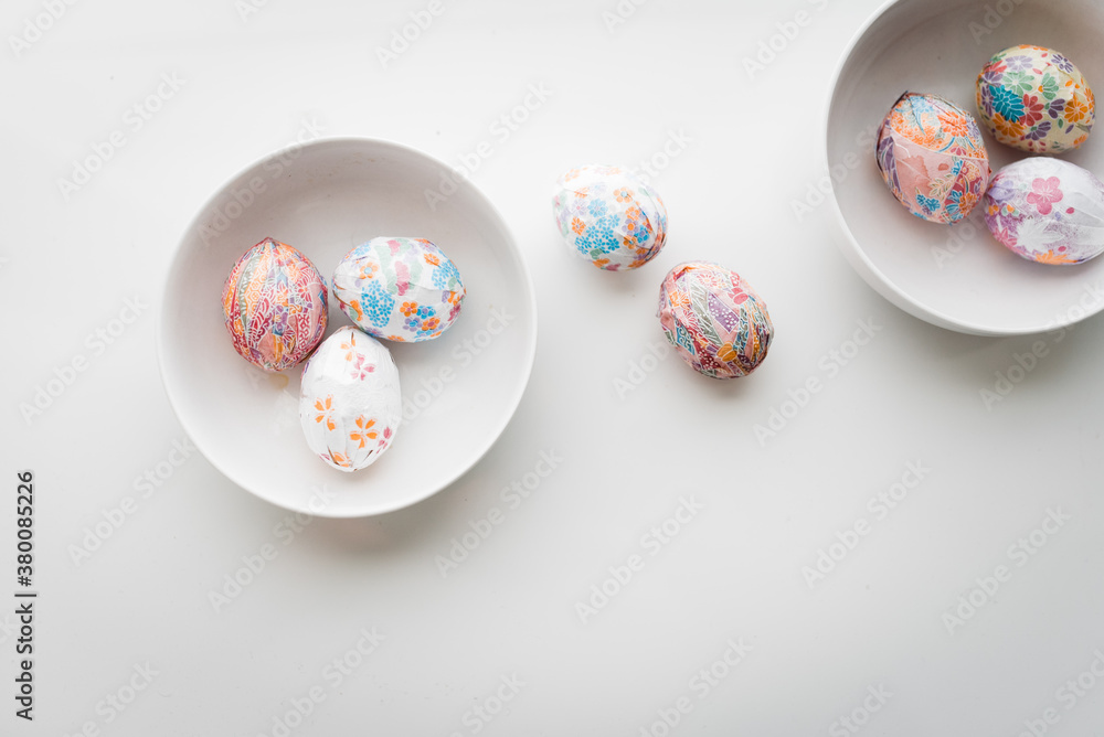 easter eggs covered in pastel paper easter eggs covered in pastel paper