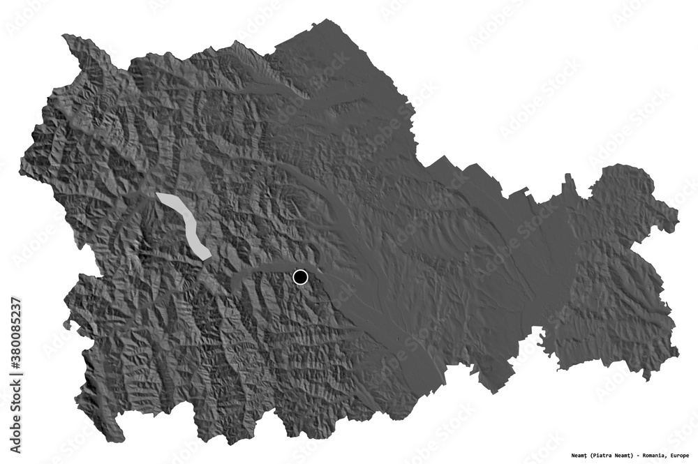 Neamt, county of Romania, on white. Bilevel Neamt, county of Romania, on white. Bilevel