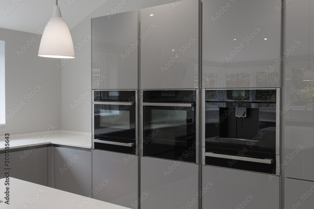 Contemporary kitchen units with integrated appliances. Contemporary kitchen units with integrated appliances.