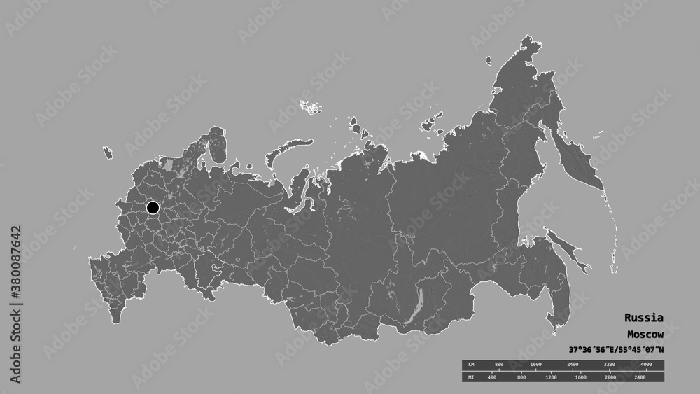 Location of Bashkortostan, republic of Russia,. Bilevel