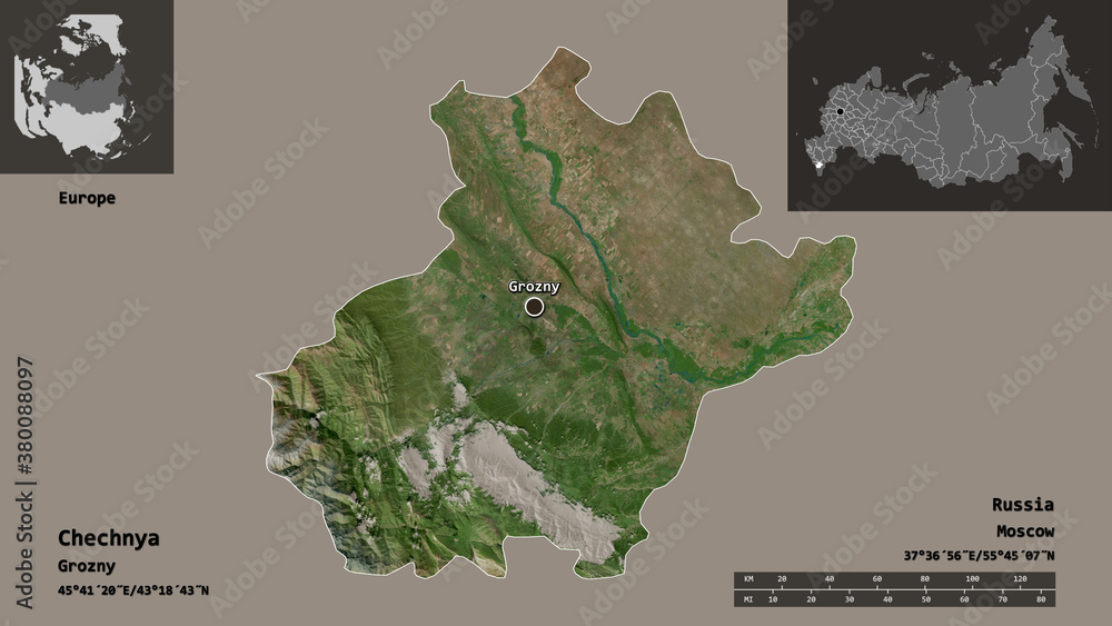 Chechnya, republic of Russia,. Previews. Satellite