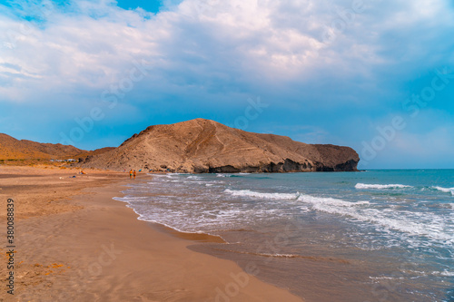 Cala de la media luna in the natural park of Cabo de Gata, Nijar, Andalucia. Spain, Mediterranean Sea
